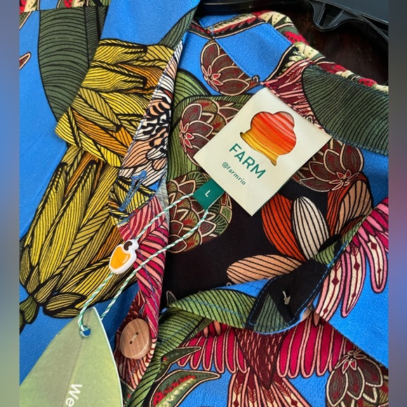 FARM Rio Blue Leaf Print Jumpsuit - Picture 10 of 11